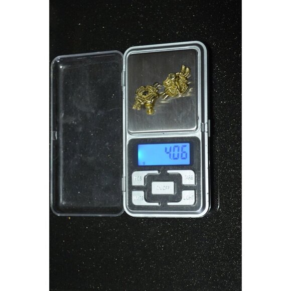 Poppy Earrings & Necklace Matching Set Silver Utika Marking Gold Tone Filigree - Picture 8 of 8